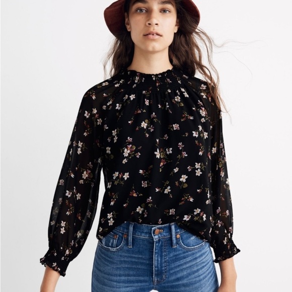 Madewell Tops - Madewell Floral Black Women's Top